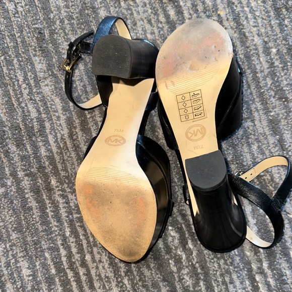 Michael Kors Black Heels with Gold MK Detail - Picture 6 of 7